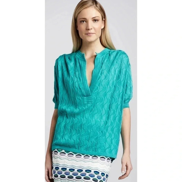 M by Missoni Sweaters - M Missoni Textured V-Neck Knit Sweater Size 6
